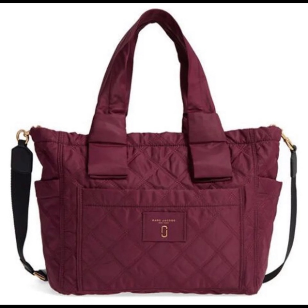 Marc Jacobs nylon quilted crossbody diaper bag plum
